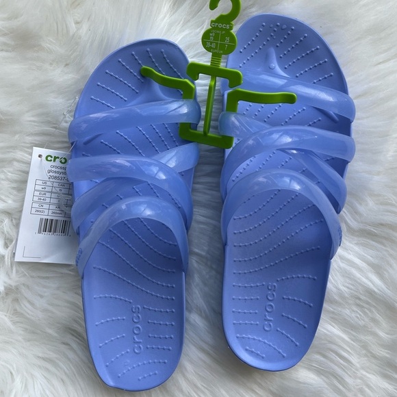 Crocs Shoes - 🆕 Crocs Women's Strappy Sandal Purple Size 9 Summer Casual Slip On Jelly Shoe